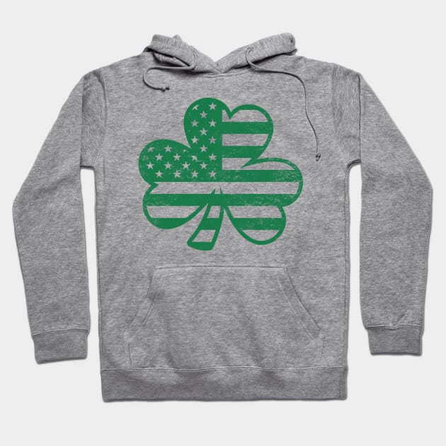 Irish American Pride - Shamrock American Flag Hoodie by TwistedCharm